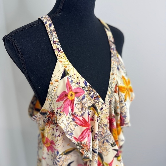 Banana Republic Bird Floral Print Button Up Blouse (Sz 14) - Picture 6 of 9